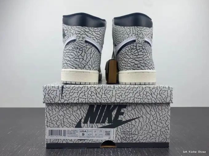 1st Kicks Shoes Cement 1 Jordan High White OG Air DZ5485-052 0610